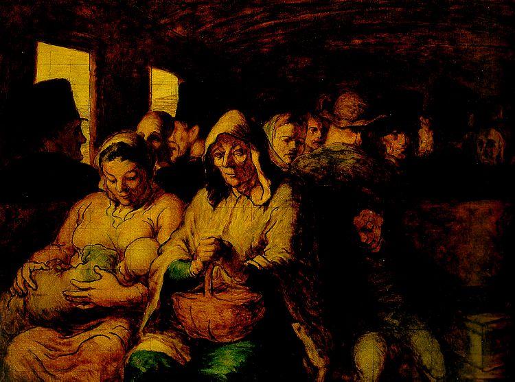 Honore  Daumier The Third Class Carriage oil painting picture